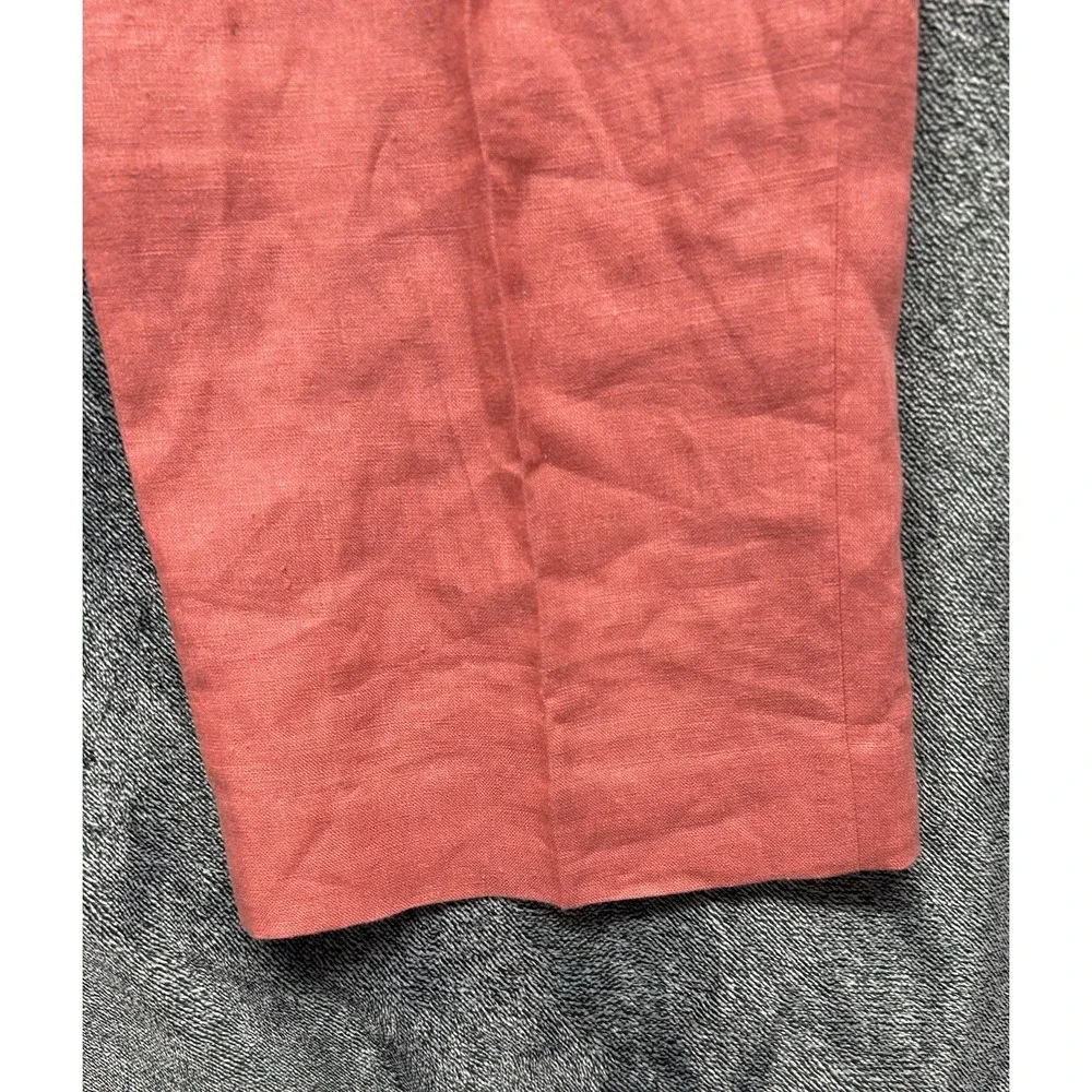 Banana Republic Womens Size 12 Pink Linen Full Length Straight Leg Pants (U3)
